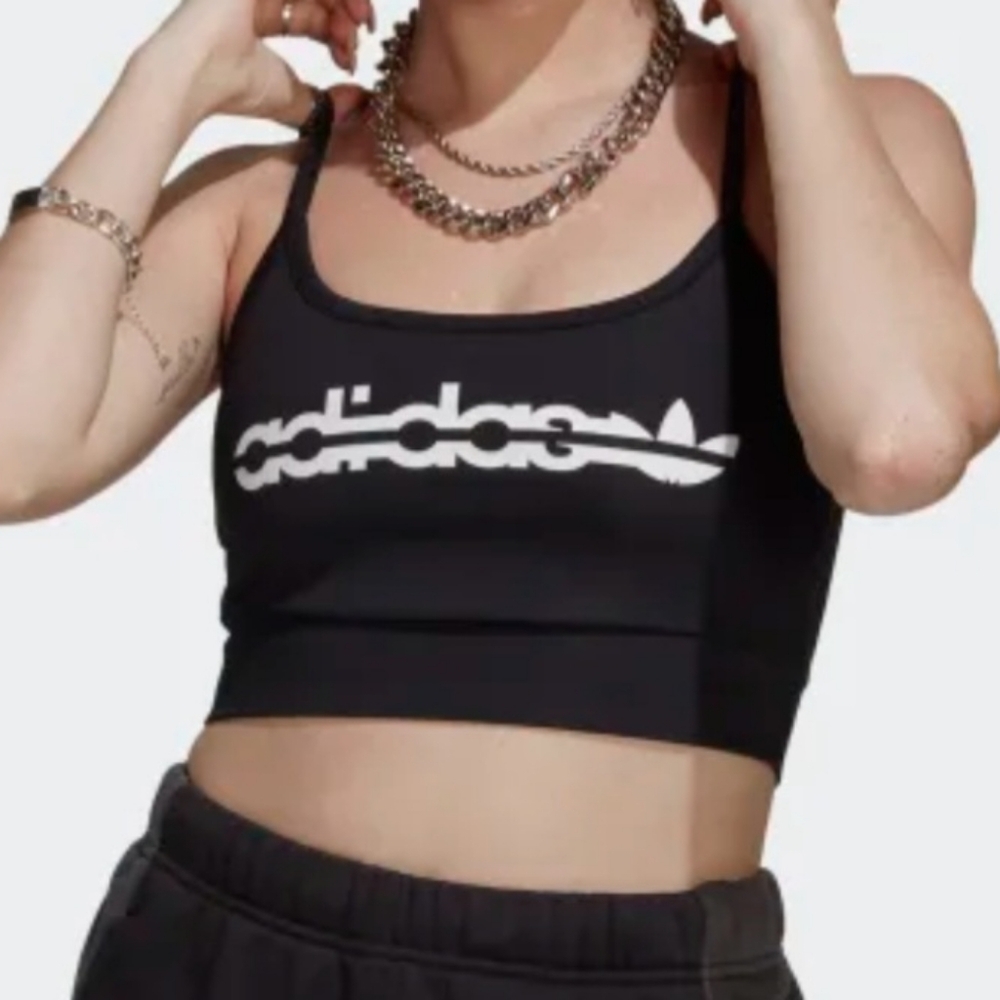 NWT adidas Originals Womens Elastic Bra Top Black Size L